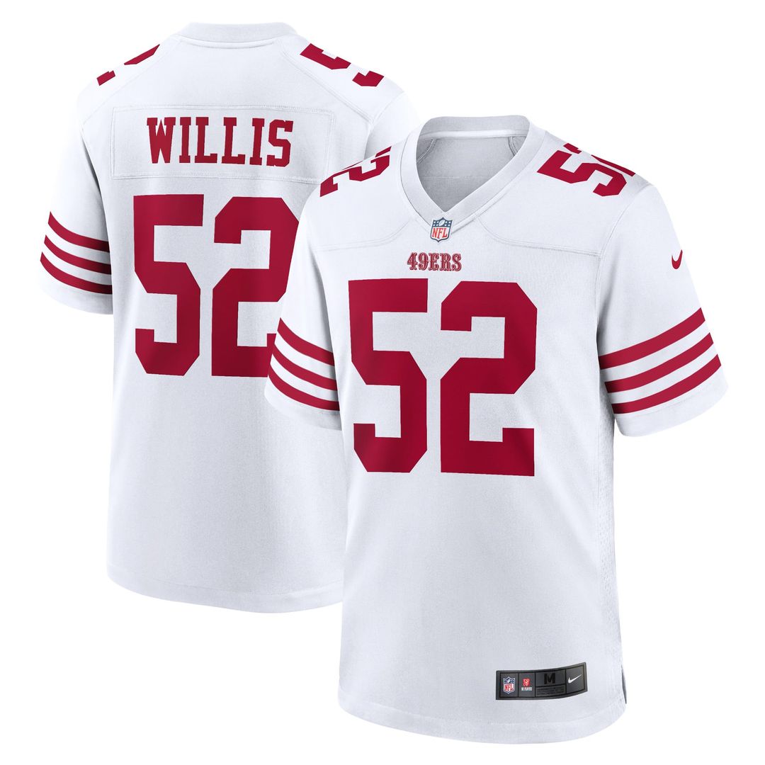 San Francisco 49ers Patrick Willis Nike White Retired Player Game Jersey product image 1, provided for visual reference and