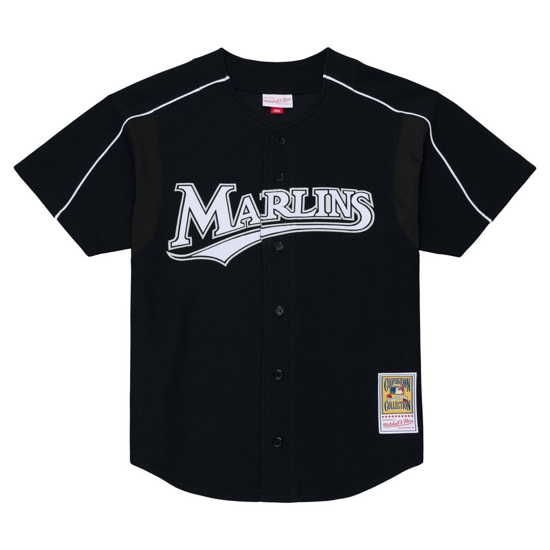 Florida Marlins Miguel Cabrera Mitchell & Ness Black 2003 Cooperstown Mesh Batting Practice Button-Up Jersey product image