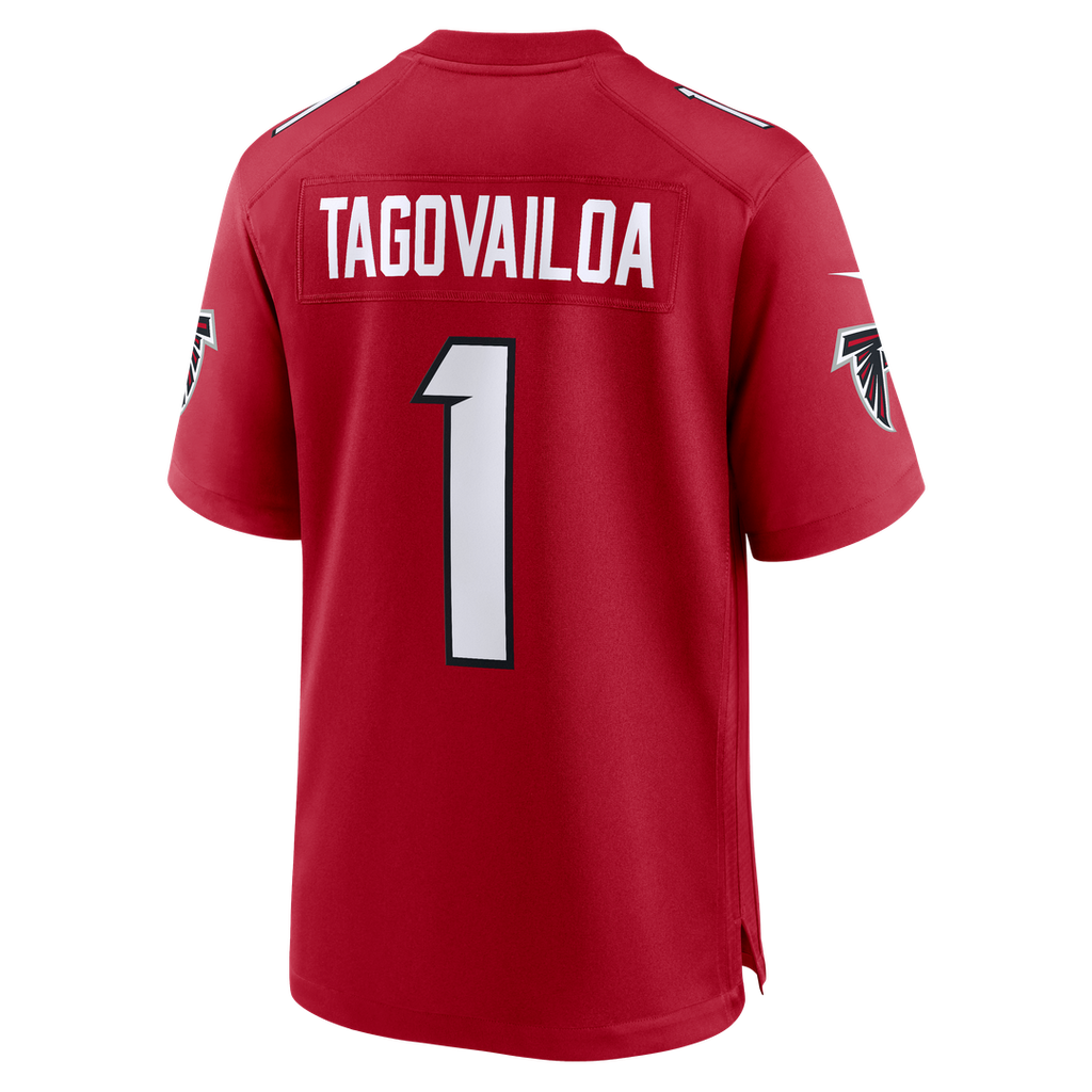 Atlanta Falcons Tua Tagovailoa Nike Red Game Jersey product image 3, provided for visual reference and product detail review