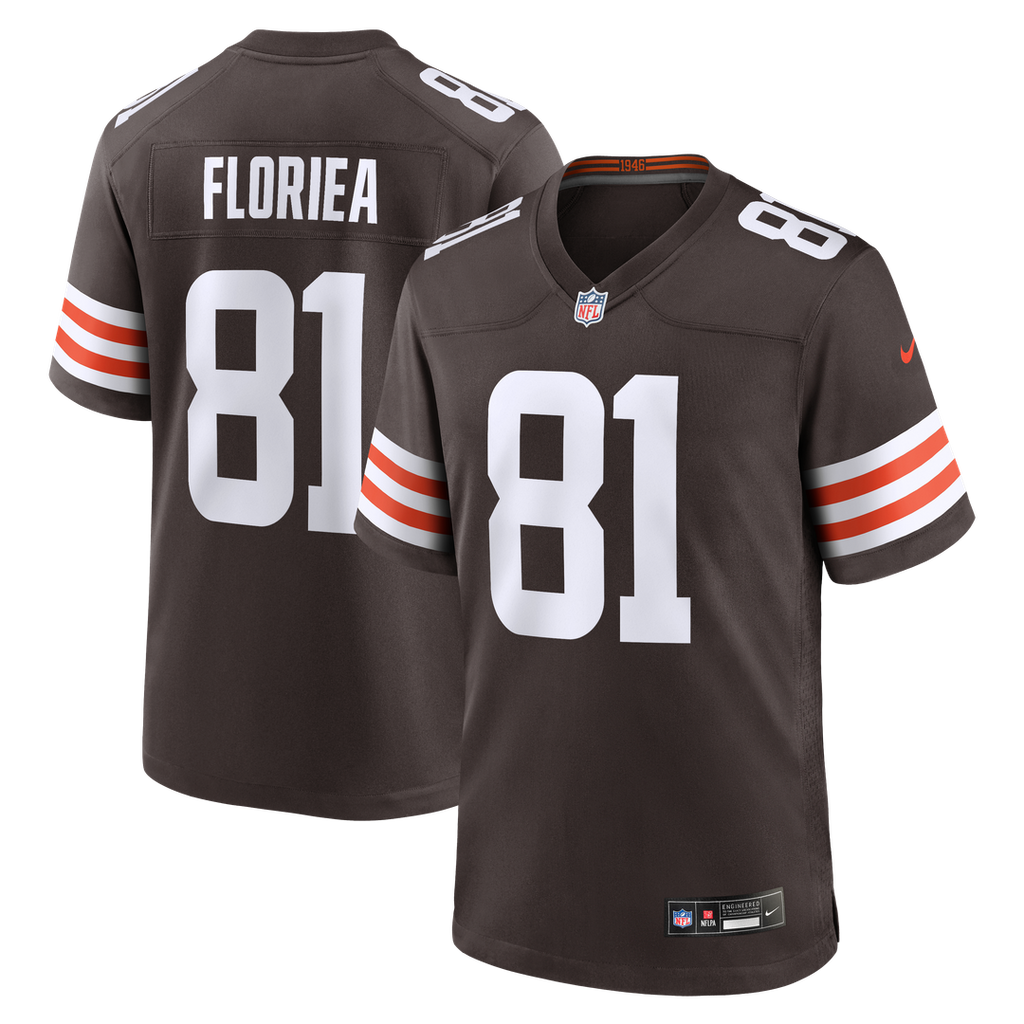 Cleveland Browns Luke Floriea Nike Brown Team Game Jersey product image 1, provided for visual reference and product detail