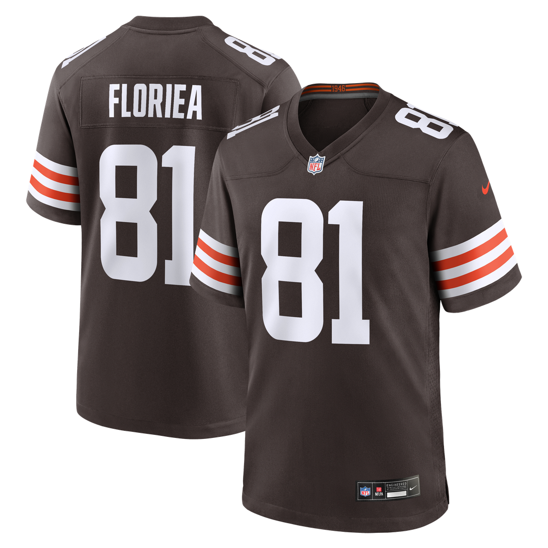 Cleveland Browns Luke Floriea Nike Brown Team Game Jersey product image 1, provided for visual reference and product detail