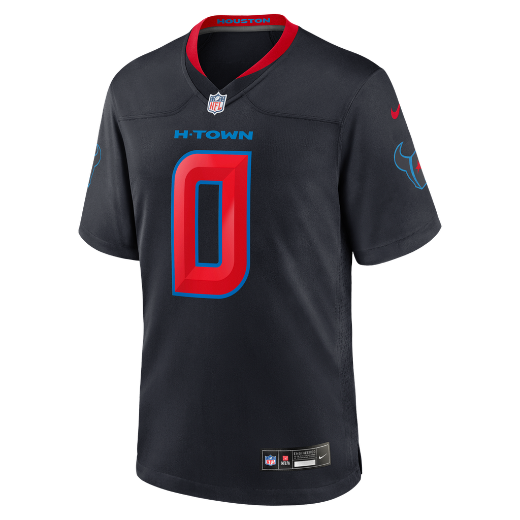 Houston Texans Azeez Al-Shaair Nike Navy Alternate Game Jersey product image 2, provided for visual reference and product