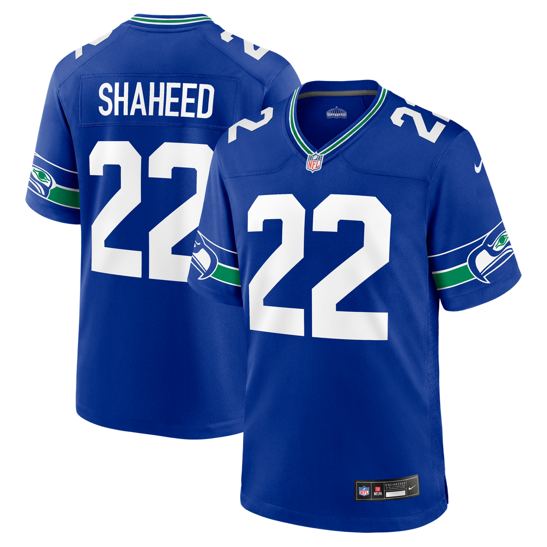 Seattle Seahawks Rashid Shaheed Nike Royal Alternate Game Jersey product image 1, provided for visual reference and product