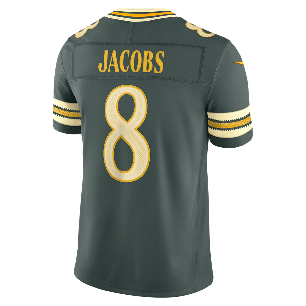 Green Bay Packers Josh Jacobs Nike Green 2026 Rivalries Collection Stitched Limited Jersey product image 3, provided for