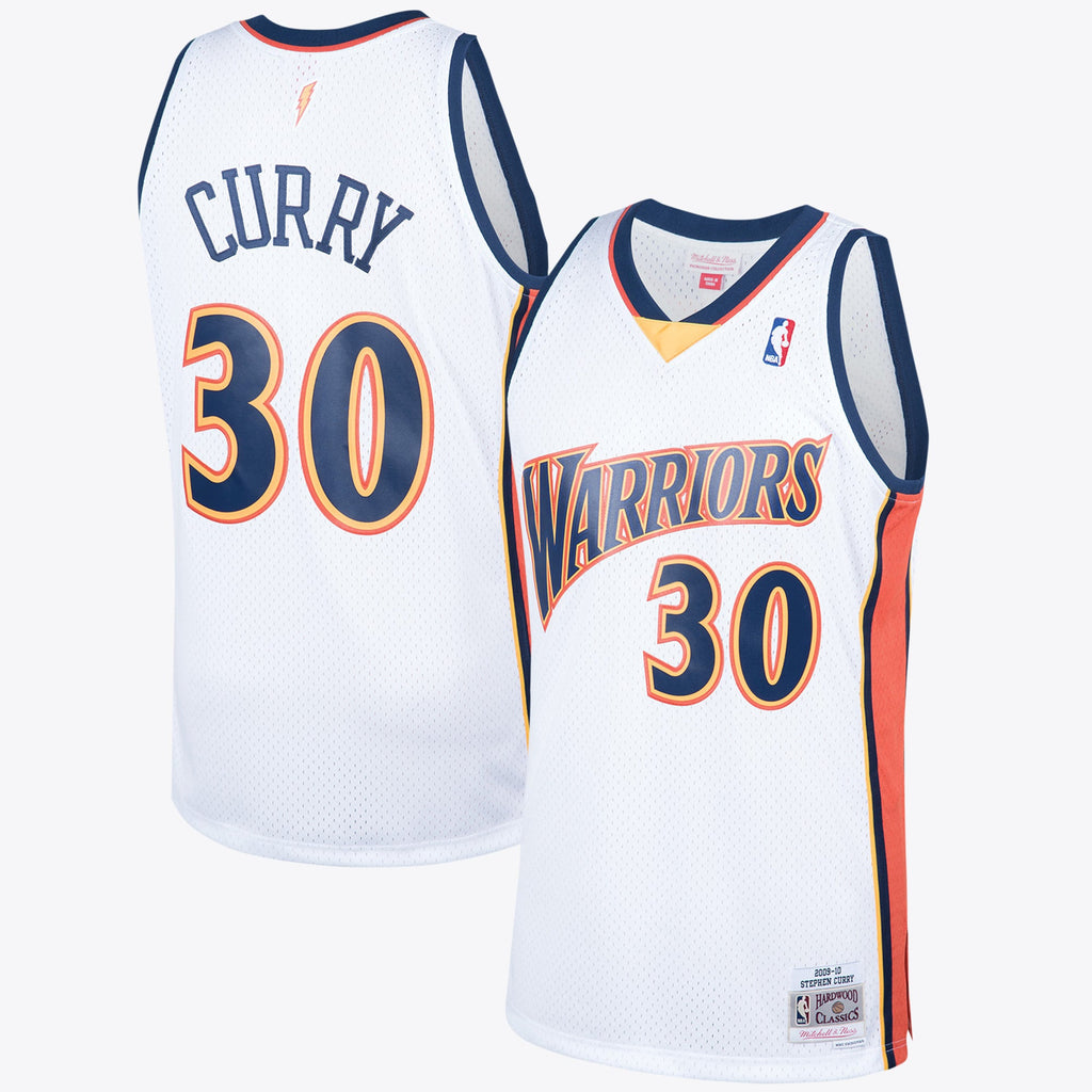Golden State Warriors 2009 Steph Curry Hardwood Classics Home Swingman Jersey By Mitchell & Ness - White product image 1,