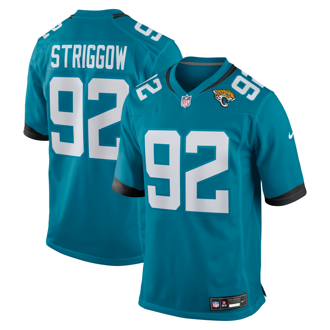 Jacksonville Jaguars Danny Striggow Nike Teal Team Game Jersey product image 1, provided for visual reference and product