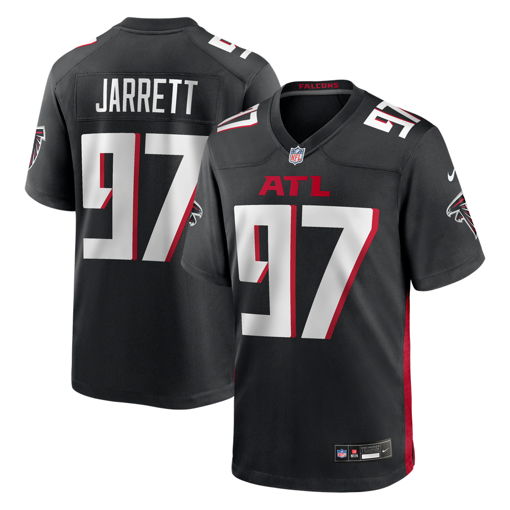 Atlanta Falcons Grady Jarrett Nike Black Game Player Jersey product image 1, provided for visual reference and product