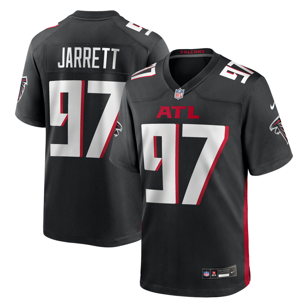 Atlanta Falcons Grady Jarrett Nike Black Game Player Jersey product image 1, provided for visual reference and product