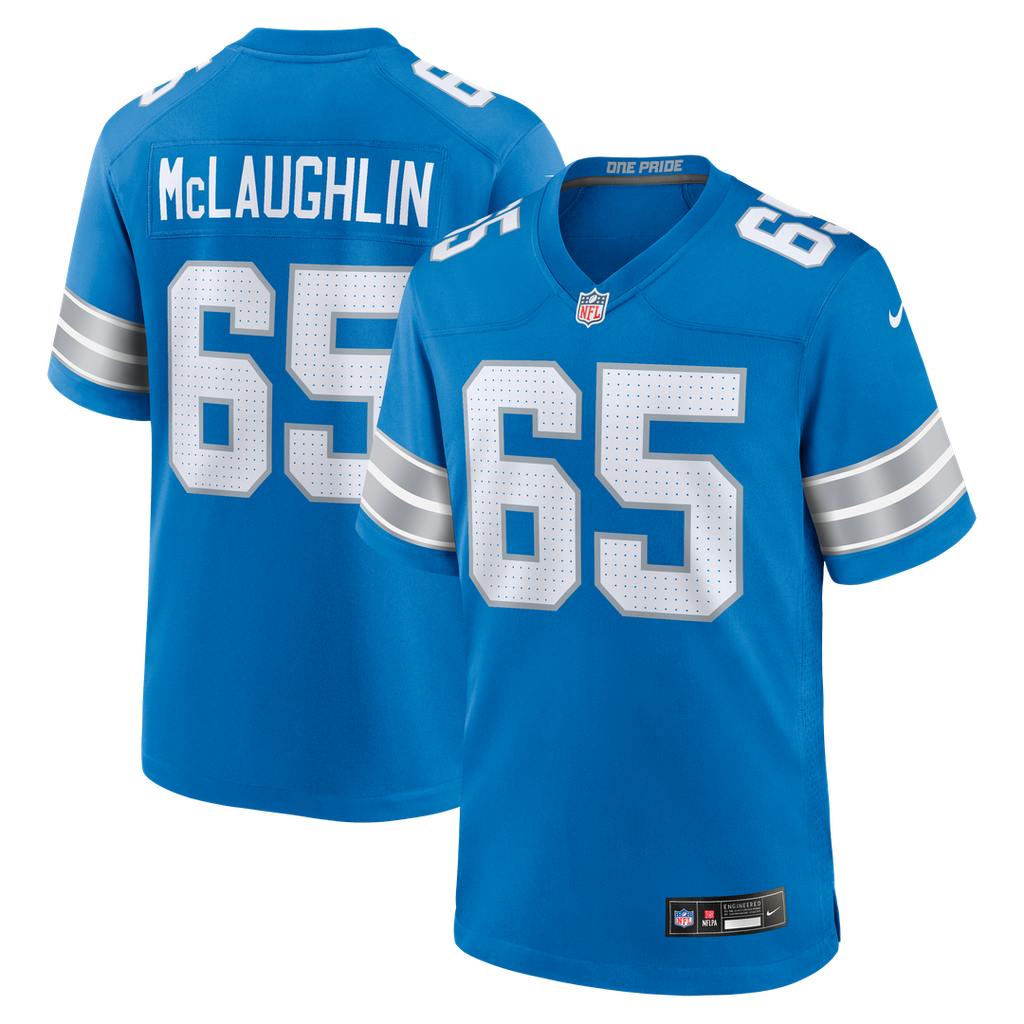 Detroit Lions Seth McLaughlin Nike Blue Team Game Jersey product image 1, provided for visual reference and product detail