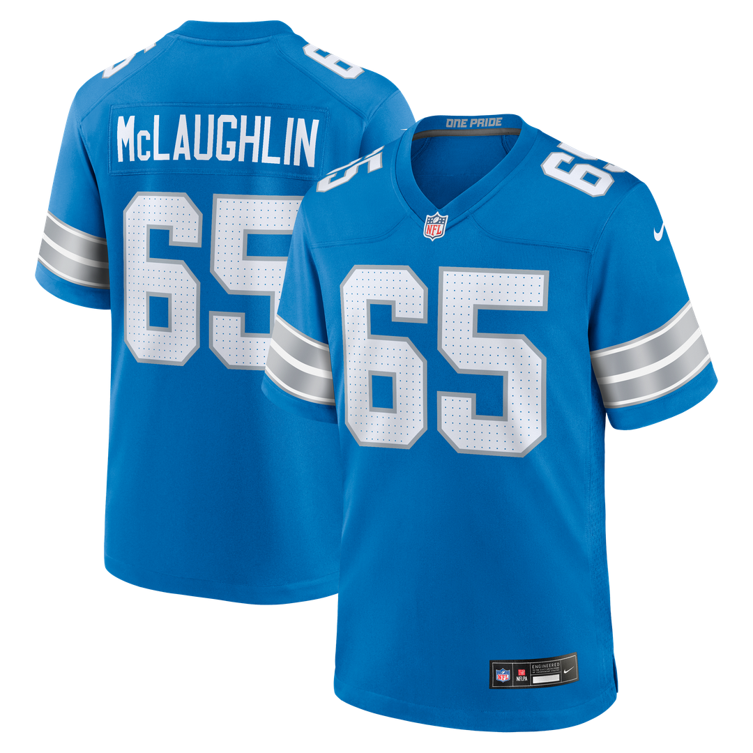 Detroit Lions Seth McLaughlin Nike Blue Team Game Jersey product image 1, provided for visual reference and product detail