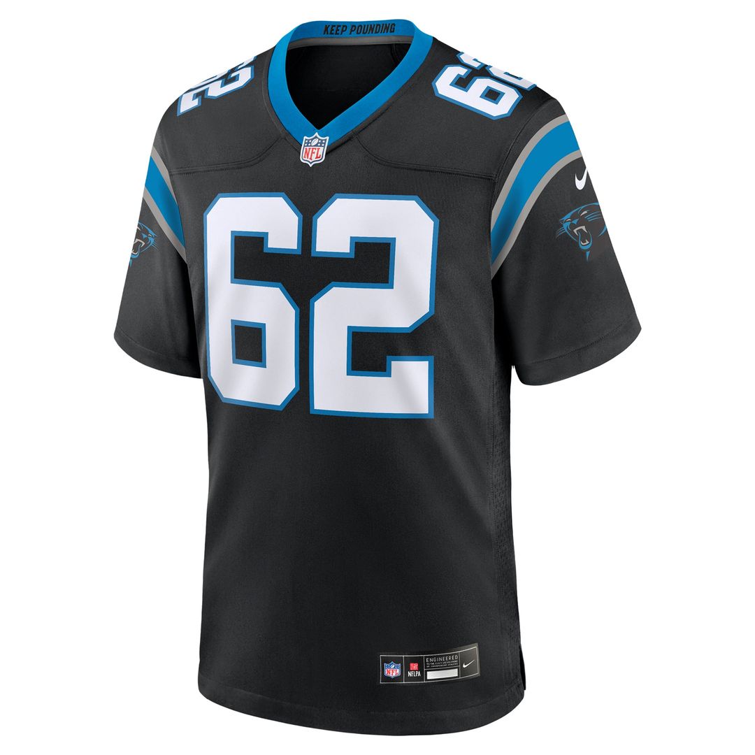 Carolina Panthers Chandler Zavala Nike Black Game Jersey product image 2, provided for visual reference and product detail