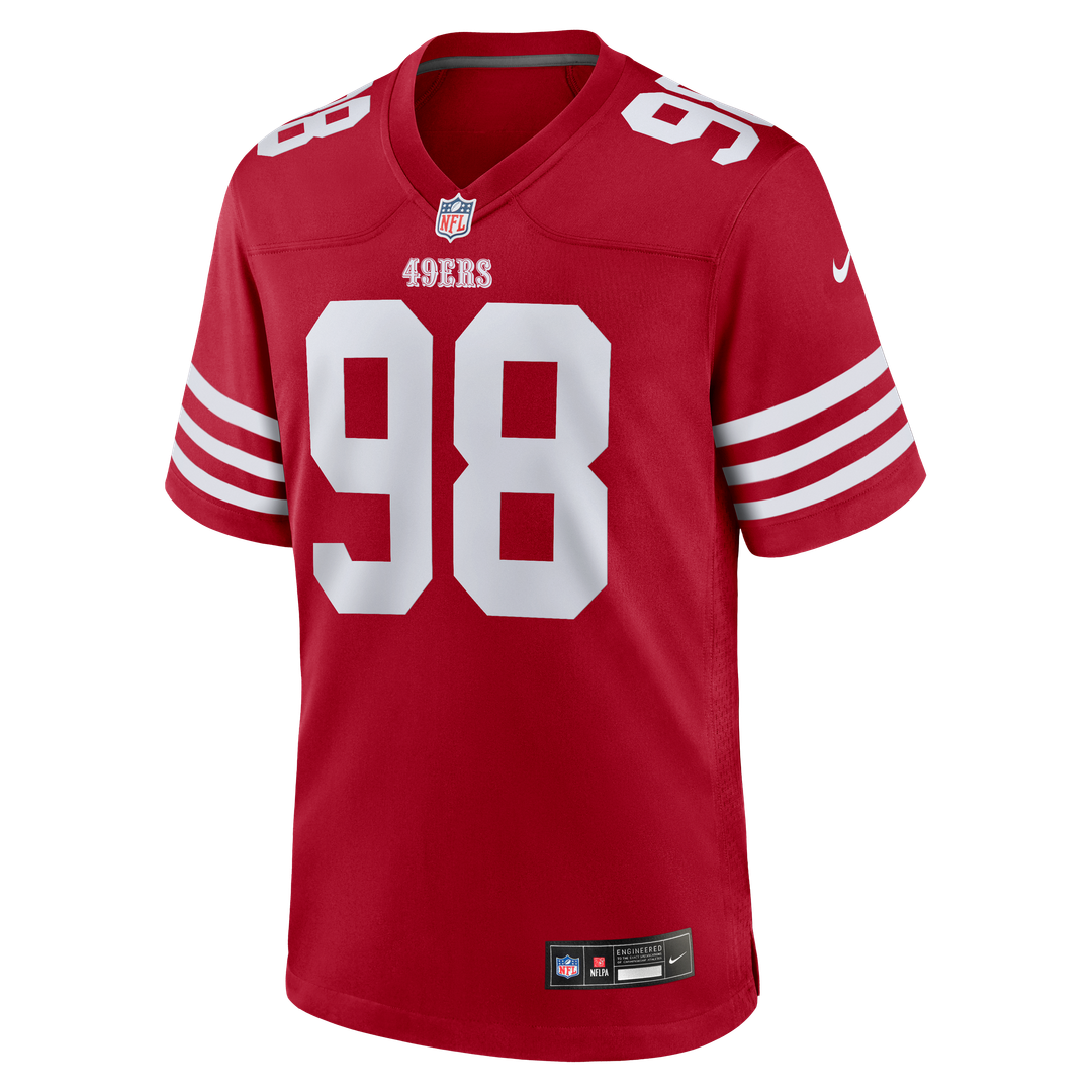 San Francisco 49ers Mykel Williams Nike Scarlet Game Player Jersey product image 2, provided for visual reference and