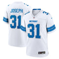 Detroit Lions Kerby Joseph Nike White Game Jersey product image 1, provided for visual reference and product detail review