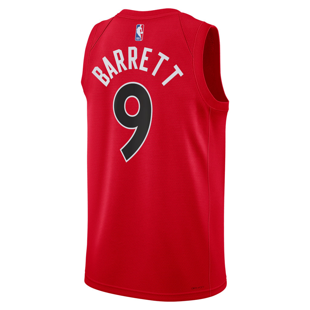 Toronto Raptors Nike Icon Edition Swingman Jersey - Red - RJ Barrett - Unisex product image 4, provided for visual reference