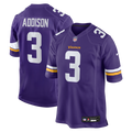 Minnesota Vikings Jordan Addison Nike Purple Game Jersey product image 1, provided for visual reference and product detail