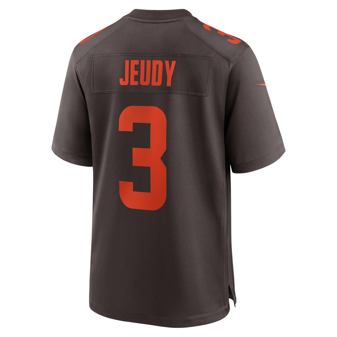 Cleveland Browns Jerry Jeudy Nike Brown Alpha Dawg Game Jersey product image 3, provided for visual reference and product