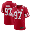 San Francisco 49ers Nick Bosa Nike Scarlet 80th Anniversary Game Jersey product image 1, provided for visual reference and