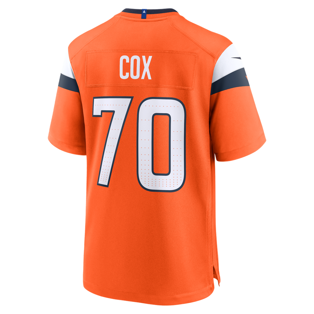 Denver Broncos Marques Cox Nike Orange Team Game Jersey product image 3, provided for visual reference and product detail