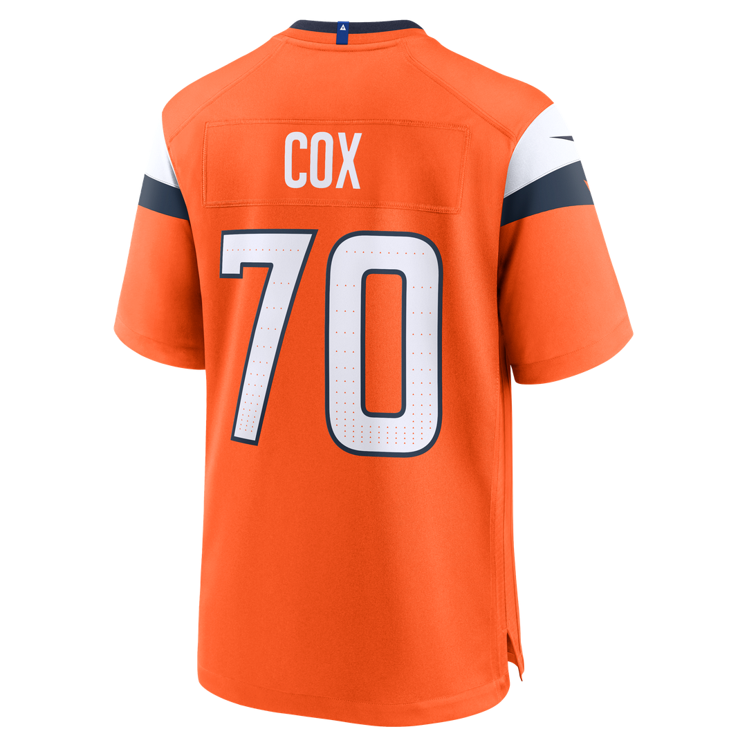 Denver Broncos Marques Cox Nike Orange Team Game Jersey product image 3, provided for visual reference and product detail