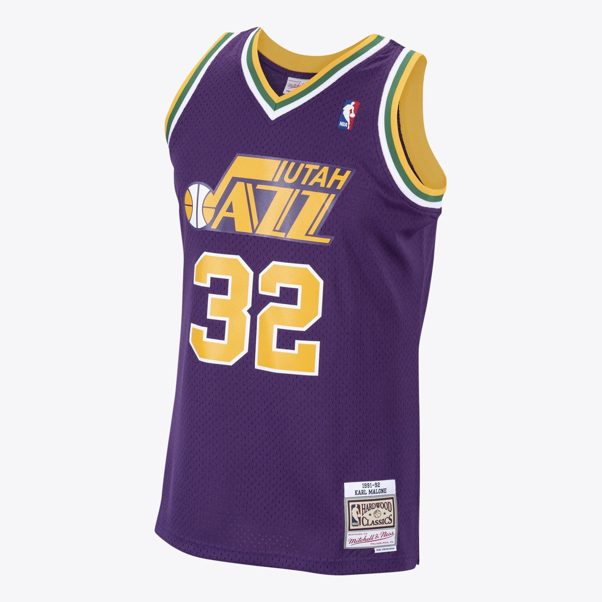 Utah Jazz Karl Malone 1991 Hardwood Classics Road Swingman Jersey by Mitchell & Ness - Purple product image 2, provided for