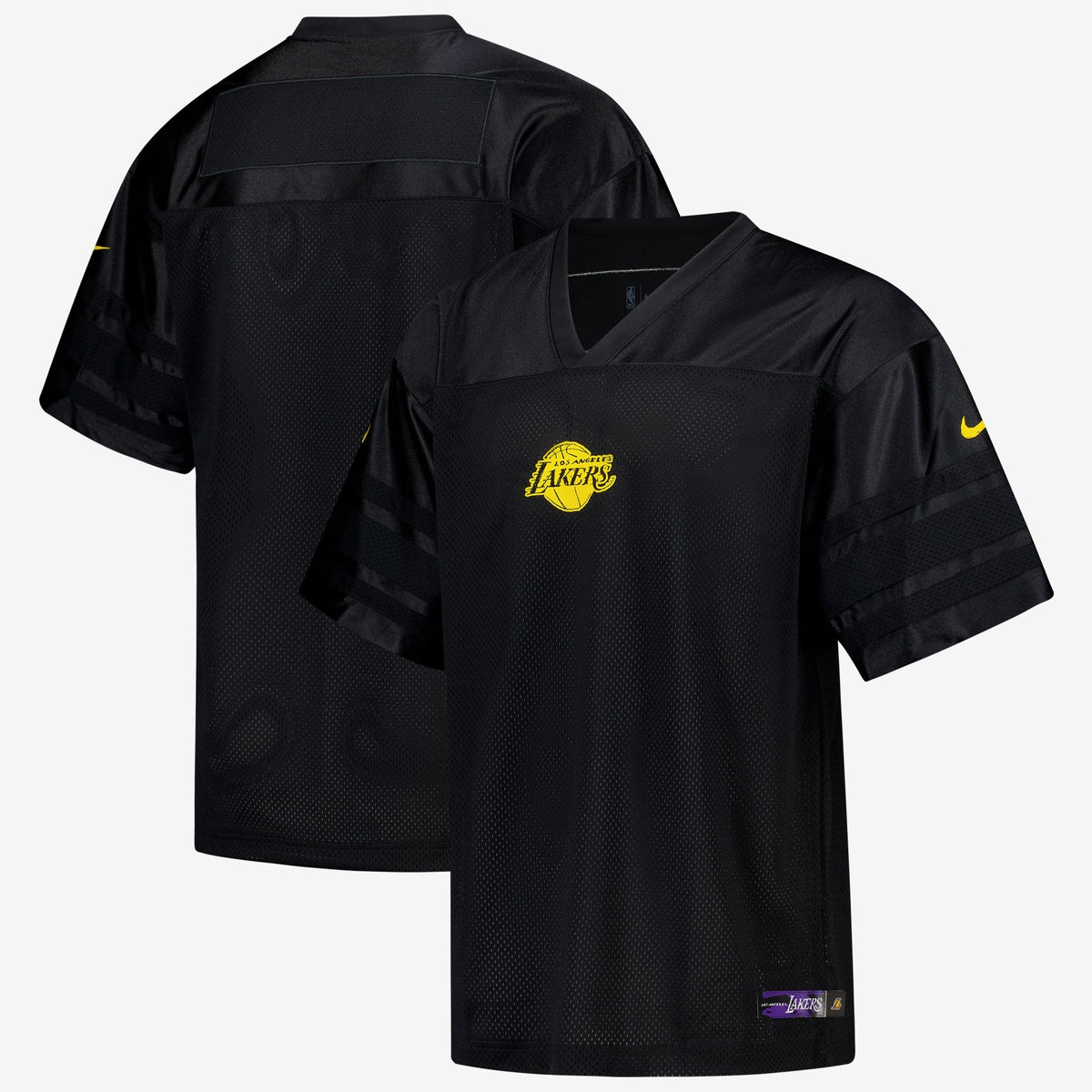 Los Angeles Lakers Nike Courtside Football Jersey - Black product image 2