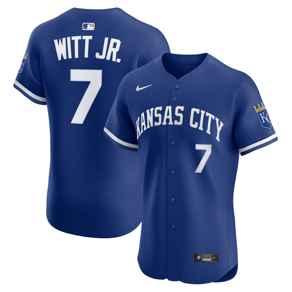 Kansas City Royals Bobby Witt Jr. Nike Royal Alternate 2 Elite Player Jersey product image 1, provided for visual reference