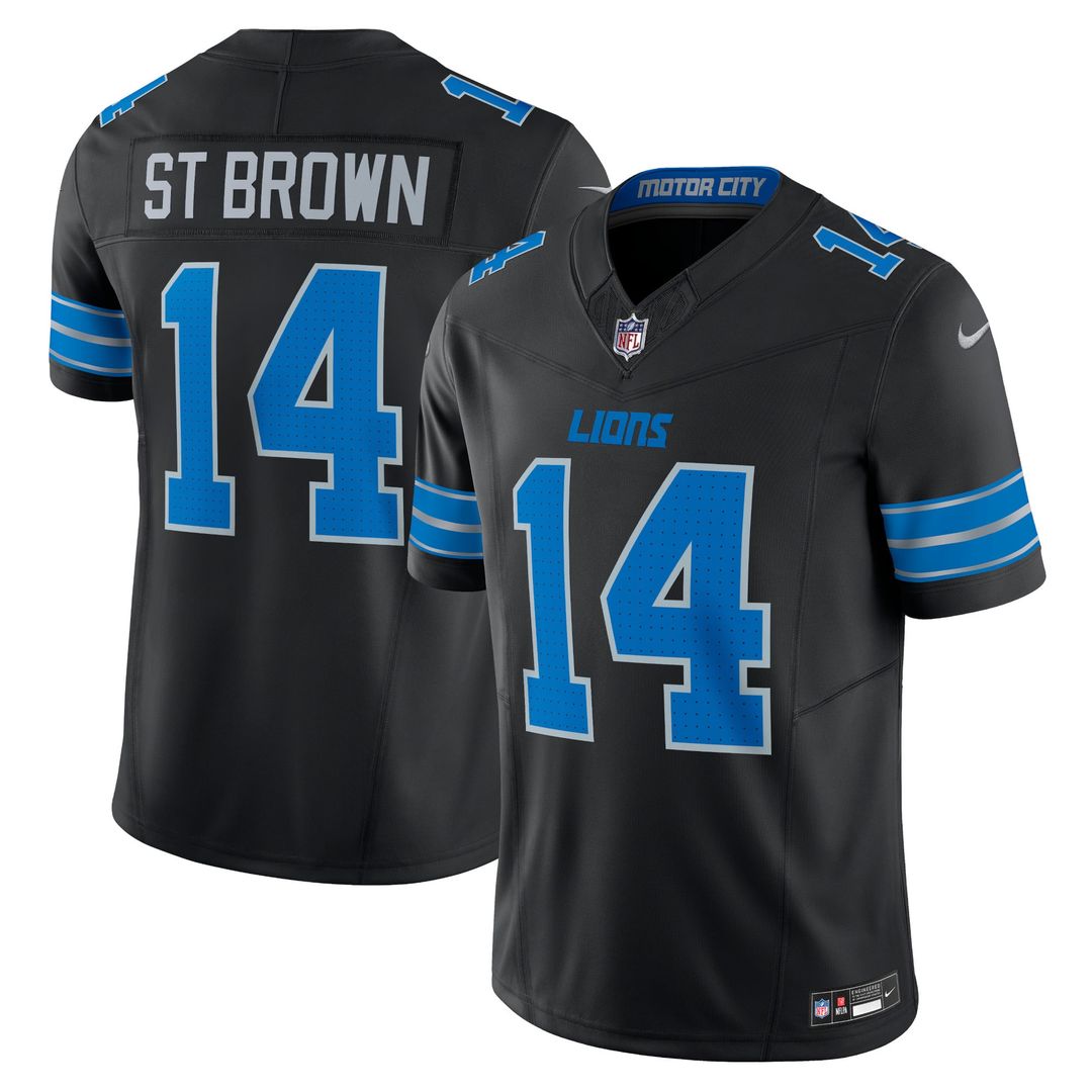 Detroit Lions Amon-Ra St. Brown Nike Blue Vapor F.U.S.E. Limited Jersey product image 10, provided for visual reference and