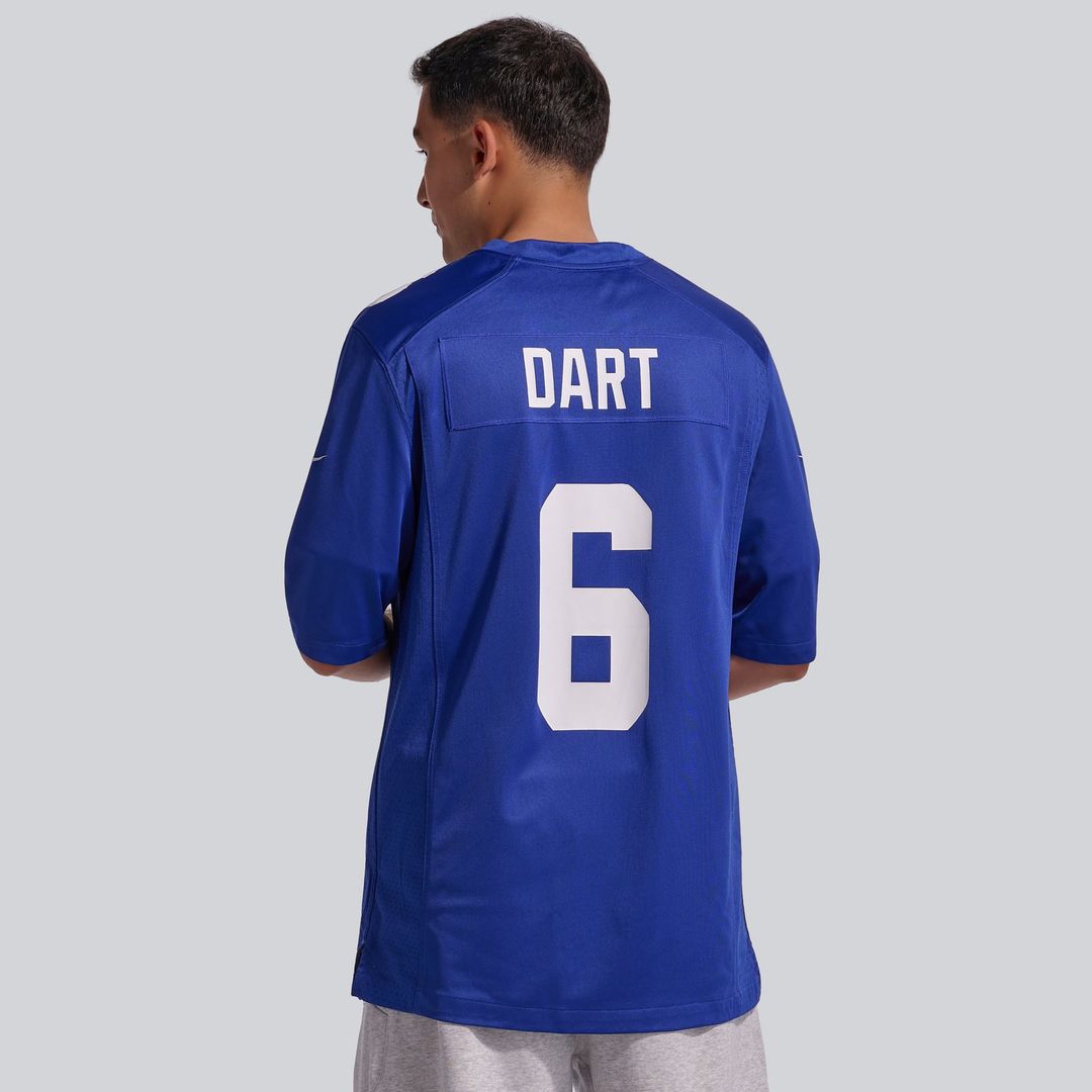 New York Giants Jaxson Dart Nike Royal Team Game Jersey product image 3, provided for visual reference and product detail