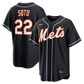 New York Mets Juan Soto Nike Fashion Replica Black Out Jersey product image 1, provided for visual reference and product