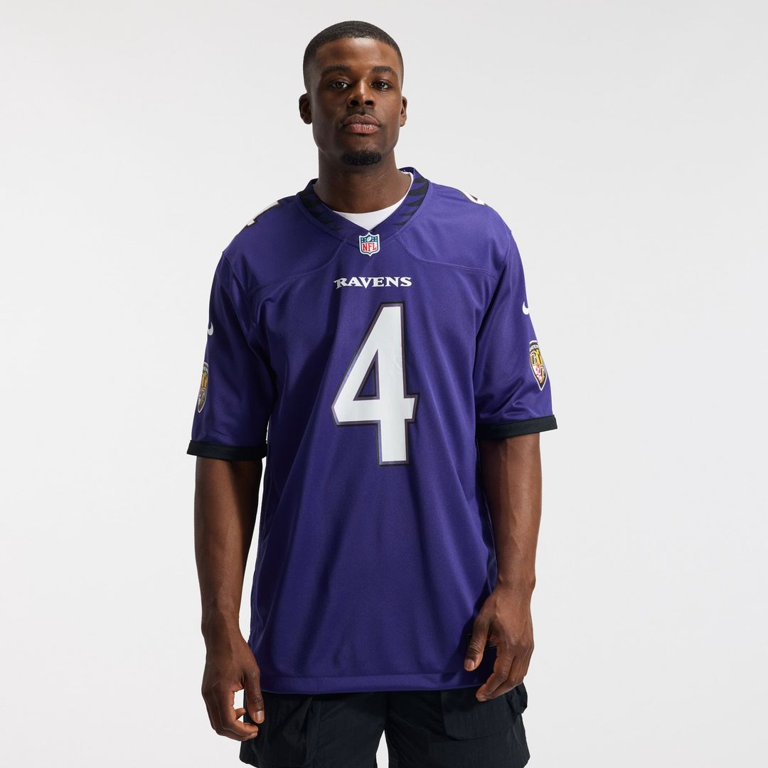 Baltimore Ravens Zay Flowers Nike Purple Team Game Jersey product image 2, provided for visual reference and product detail