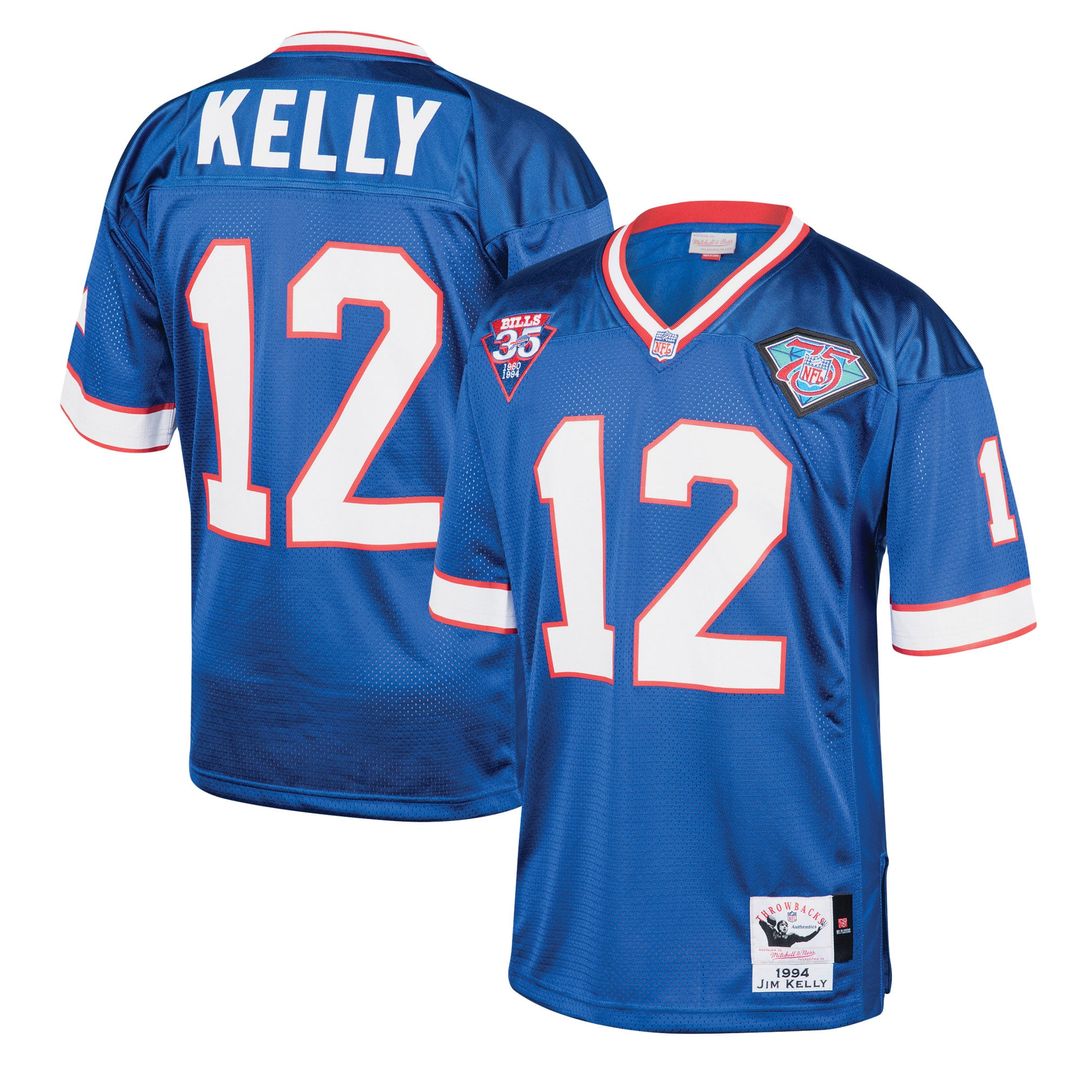 Buffalo Bills 1994 Jim Kelly Mitchell & Ness Royal Authentic Throwback Retired Player Jersey product image 1, provided for