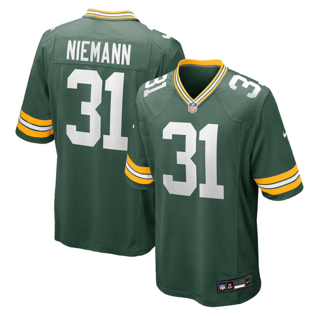 Green Bay Packers Nick Niemann Nike Green Team Game Jersey product image 1, provided for visual reference and product detail