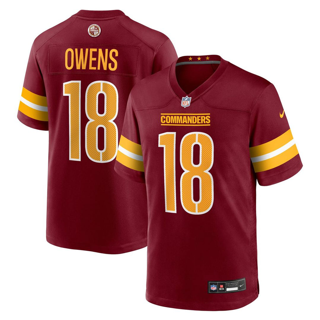 Washington Commanders Tyler Owens Nike Burgundy Team Game Jersey product image 1, provided for visual reference and product