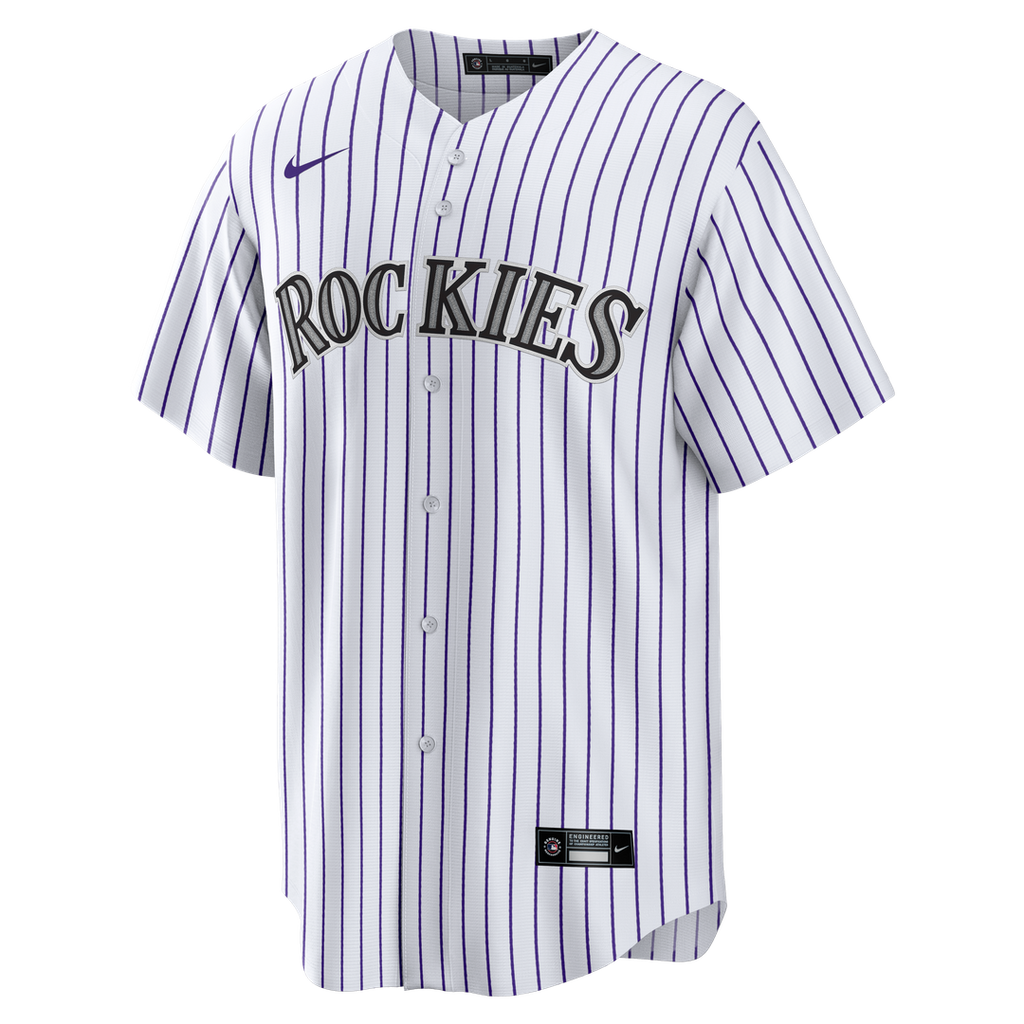 Colorado Rockies Nike White Home Big & Tall Replica Jersey product image 2, provided for visual reference and product detail