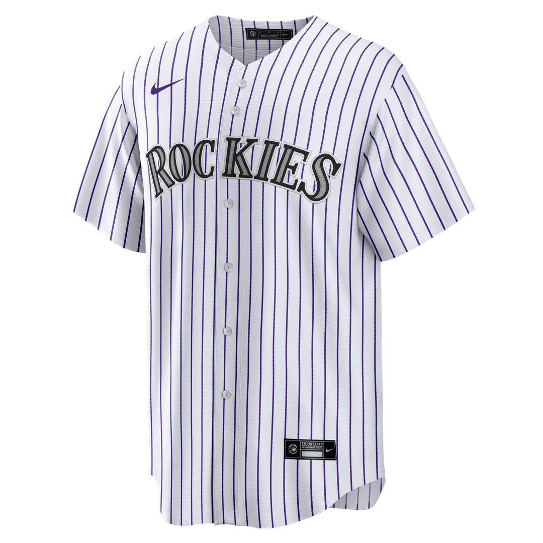 Colorado Rockies Nike White Home Big & Tall Replica Jersey product image 2, provided for visual reference and product detail