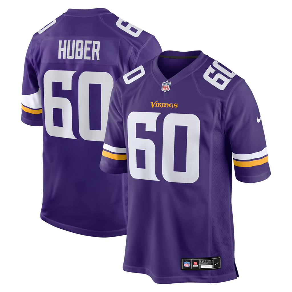 Minnesota Vikings Joe Huber Nike Purple Team Game Jersey product image 1, provided for visual reference and product detail