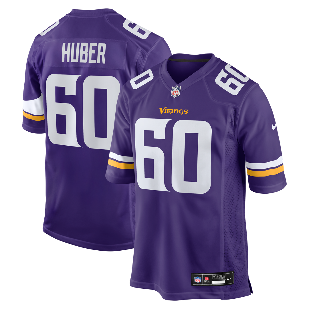 Minnesota Vikings Joe Huber Nike Purple Team Game Jersey product image 1, provided for visual reference and product detail
