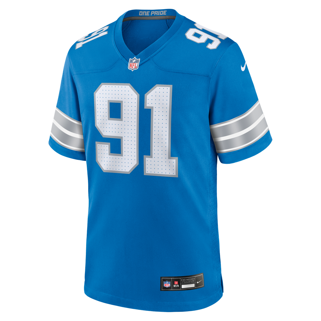 Detroit Lions Tyleik Williams Nike Blue Team Game Jersey product image 2, provided for visual reference and product detail