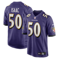 Baltimore Ravens Adisa Isaac Nike Purple Team Game Jersey product image 1, provided for visual reference and product detail