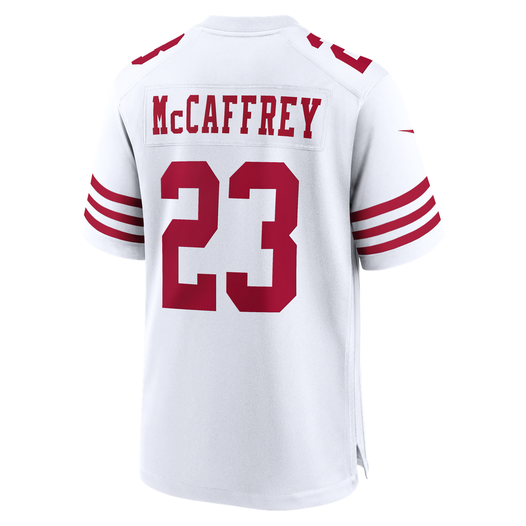 San Francisco 49ers Christian McCaffrey Nike White 80th Anniversary Game Jersey product image 3, provided for visual