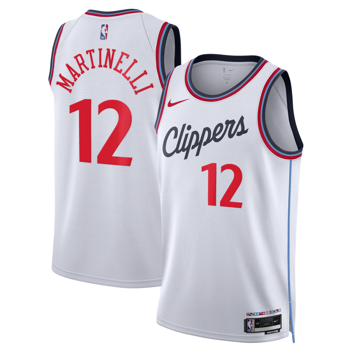 Los Angeles Clippers Nike Replica Association Edition Swingman Jersey - White - Nick Martinelli - Unisex product image 1,