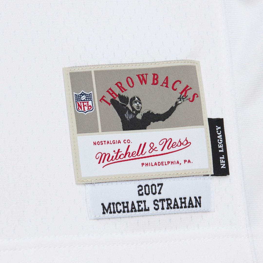 New York Giants Michael Strahan Mitchell & Ness White Legacy Replica Jersey product image 6, provided for visual reference