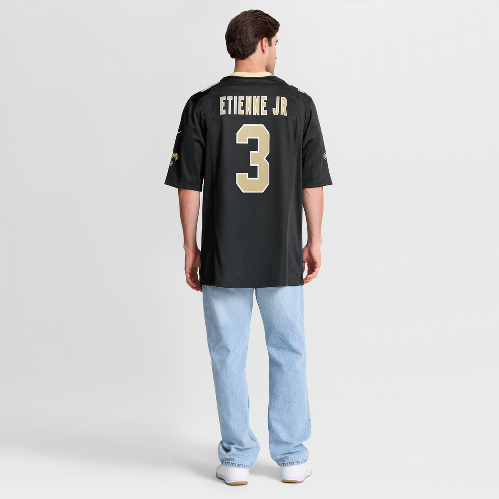 New Orleans Saints Travis Etienne Jr Nike Black Game Jersey product image 3, provided for visual reference and product