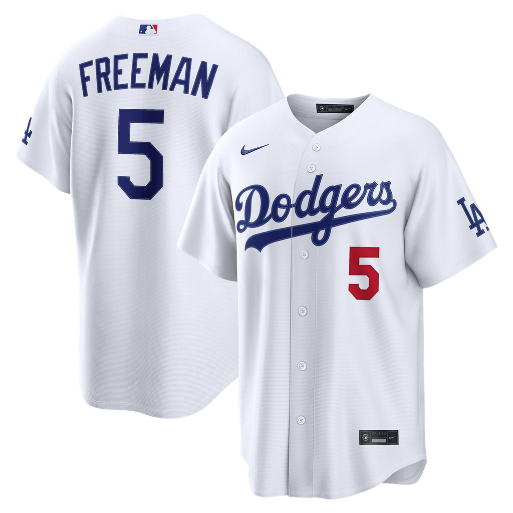 Los Angeles Dodgers Freddie Freeman Nike White Home Stadium Jersey product image 1, provided for visual reference and