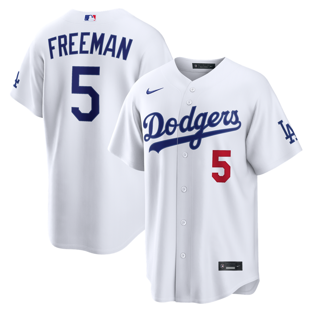 Los Angeles Dodgers Freddie Freeman Nike White Home Stadium Jersey product image 1, provided for visual reference and