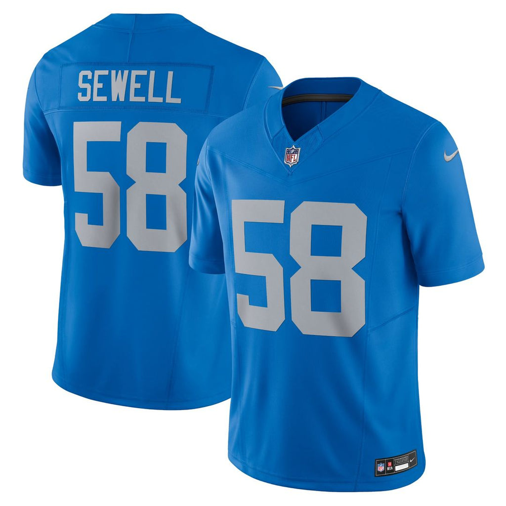 Detroit Lions Penei Sewell Nike Blue Vapor F.U.S.E. Alternate Limited Jersey product image 1, provided for visual reference