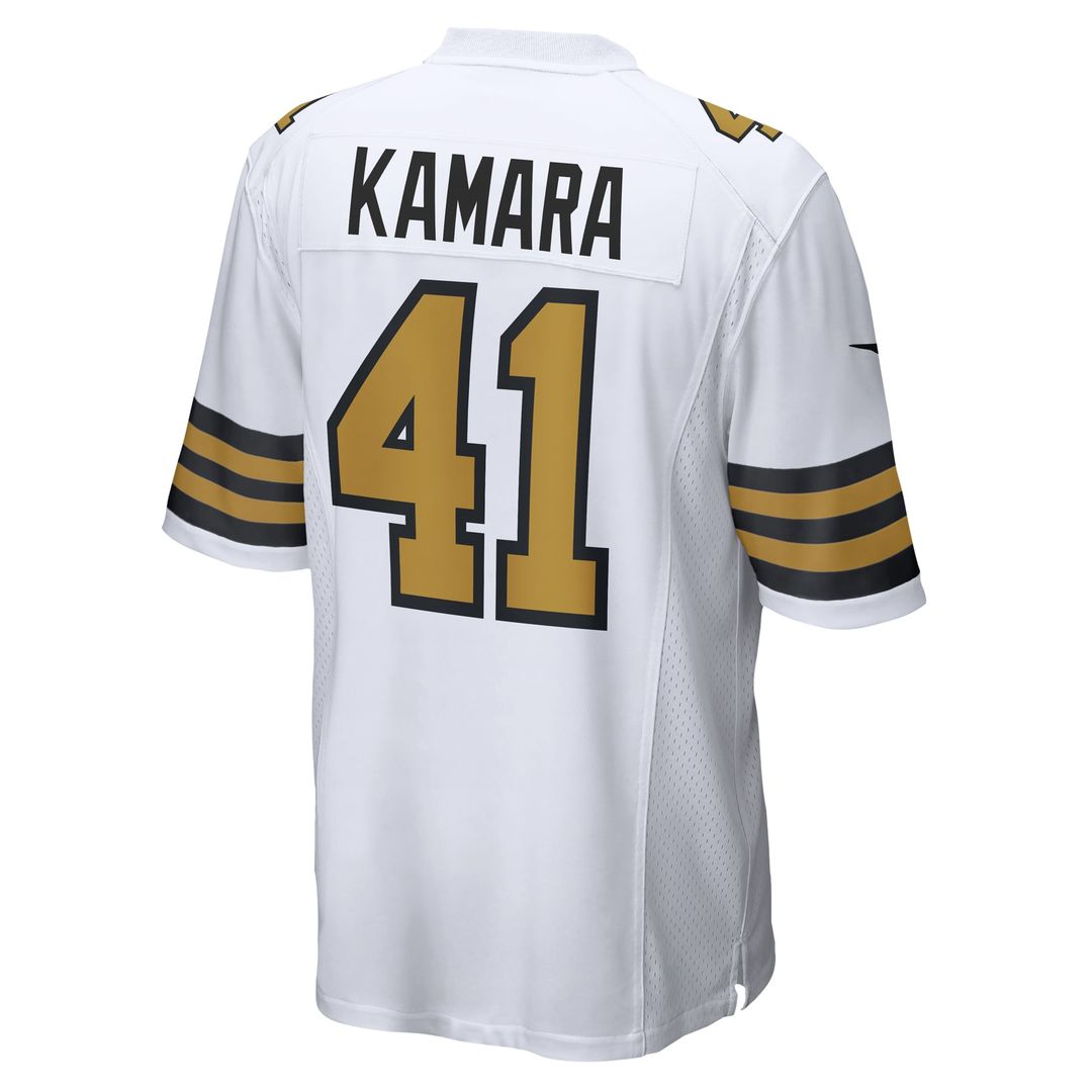 New Orleans Saints Alvin Kamara Nike White Alternate Game Jersey product image 3, provided for visual reference and product