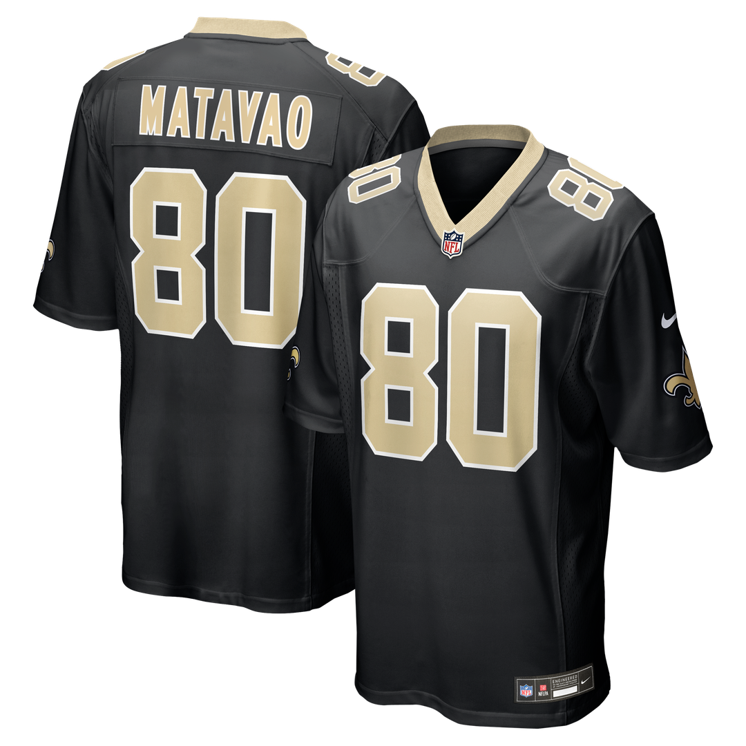New Orleans Saints Moliki Matavao Nike Black Team Game Jersey product image 1, provided for visual reference and product