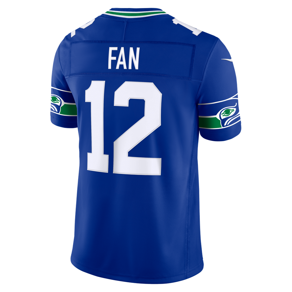 Seattle Seahawks 12s Nike Royal Alternate Vapor F.U.S.E. Stitched Limited Jersey product image 3, provided for visual