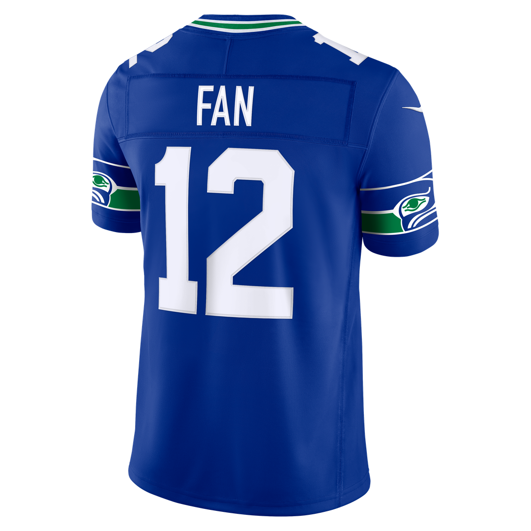 Seattle Seahawks 12s Nike Royal Alternate Vapor F.U.S.E. Stitched Limited Jersey product image 3, provided for visual